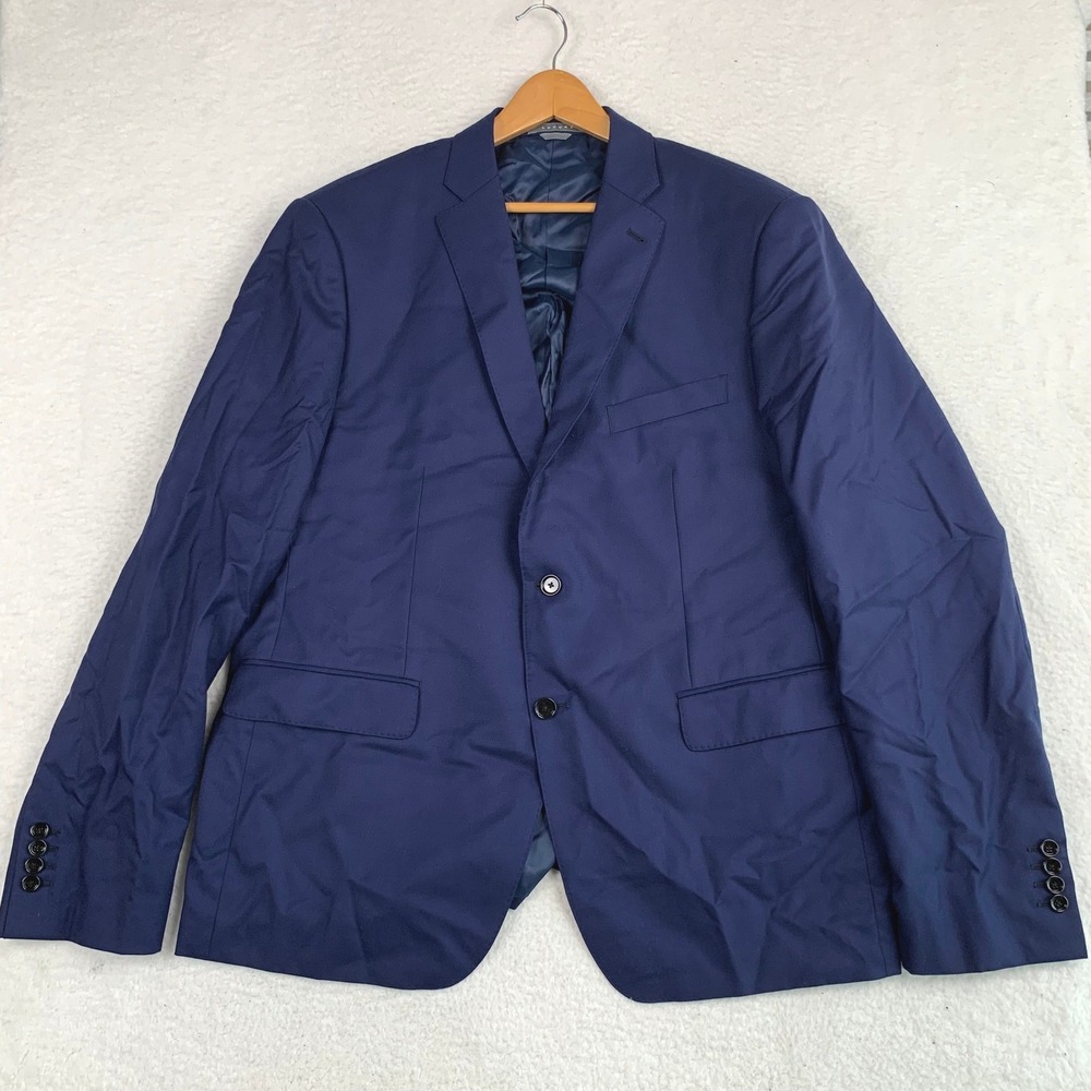 Indochino Luxury Blazer Mens 46R Wool Cashmere 2-Button Coat Notch Lapel Navy